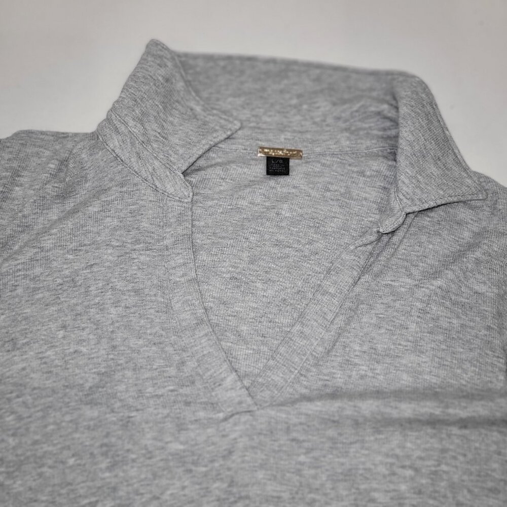 Magaschoni collared V-neck sweater Gray Size L  Long Sleeve - Picture 4 of 5